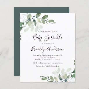 Papier Budget Eucalyptus Baby Sprinkle Invitation