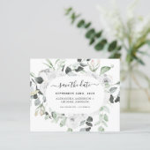 Papier Budget Eucalyptus blanc floral Enregistrer la date (Debout devant)