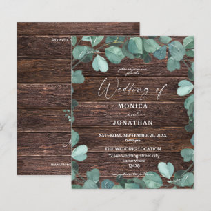 Papier Budget Eucalyptus & Bois Mariage de verdure