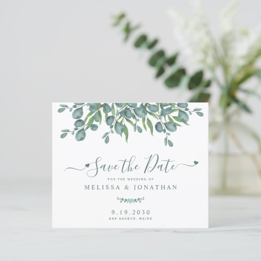 Papier Budget Eucalyptus Botanical Wedding Enregistrer La (Debout devant)