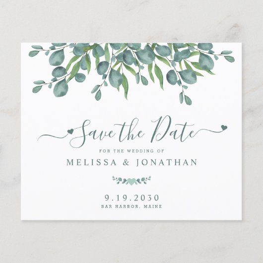 Papier Budget Eucalyptus Botanical Wedding Enregistrer La (Devant)