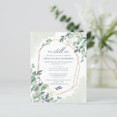 Papier Budget Eucalyptus Botanique Mariage Vow Renouvelle (Debout devant)