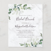 Papier Budget Eucalyptus Bridal Brunch Invitation de cart (Devant)