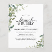Papier Budget Eucalyptus Brunch Bubbly Invitation (Devant)