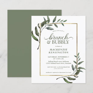 Papier Budget Eucalyptus Brunch Fête des mariées Bubbly
