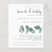 Papier Budget Eucalyptus Brunch Fête des mariées Bubbly (Devant)