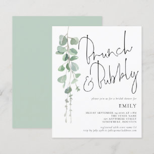 Papier Budget Eucalyptus Brunch Fête des mariées Bubbly