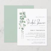 Papier Budget Eucalyptus Brunch Fête des mariées Invitati (Devant / Derrière)