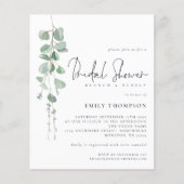 Papier Budget Eucalyptus Brunch Fête des mariées Invitati (Devant)