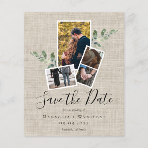 Papier BUDGET Eucalyptus Burlap Mariage Enregistrer La Da