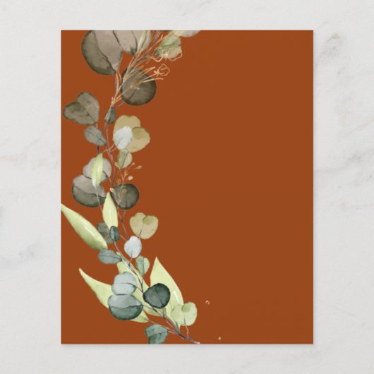 Papier Budget Eucalyptus Burnt Orange Mariage Invitations (Dos)