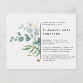 Papier BUDGET Eucalyptus Célébration de la vie Invitation (Devant)