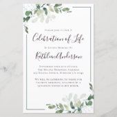 Papier Budget Eucalyptus Célébration de la vie Invitation (Devant)