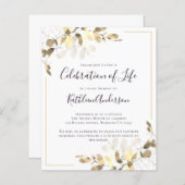 Papier Budget Eucalyptus Célébration de la vie Invitation (Devant / Derrière)