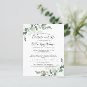 Papier Budget Eucalyptus Célébration de la vie Invitation (Debout devant)