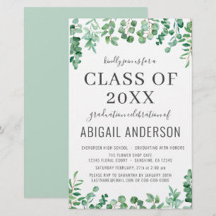 Papier Budget Eucalyptus Classe de 2023 Invitation du Par
