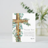 Papier BUDGET Eucalyptus Cross | Confirmation Merci (Debout devant)