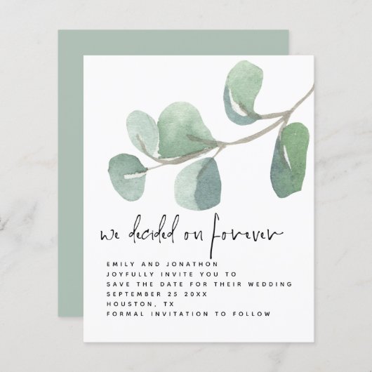 Papier Budget Eucalyptus Décidé sur Forever Enregistrer l (Devant / Derrière)