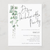 Papier Budget Eucalyptus Disco Bachelorette Invitation (Devant)