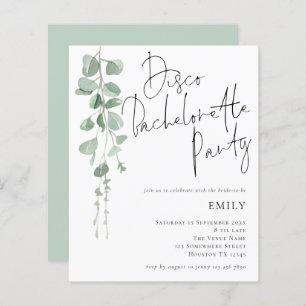 Papier Budget Eucalyptus Disco Bachelorette Invitation