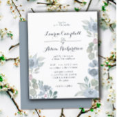 Papier Budget Eucalyptus Dusty Blue Faire-part de mariage
