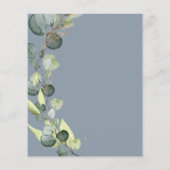Papier Budget Eucalyptus Dusty Blue Faire-part de mariage (Dos)