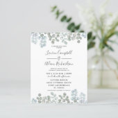 Papier Budget Eucalyptus Dusty Blue Watercolor Mariage (Debout devant)