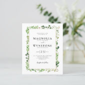 Papier Budget Eucalyptus Faire-part de mariage botanique (Debout devant)