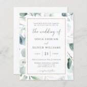 Papier Budget Eucalyptus Faire-part de mariage de verdure (Devant / Derrière)