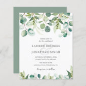 Papier Budget Eucalyptus Faire-part de mariage de verdure (Devant / Derrière)