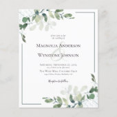 Papier Budget Eucalyptus Faire-part de mariage de verdure (Devant)