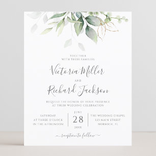 Papier Budget Eucalyptus Faire-part de mariage de verdure