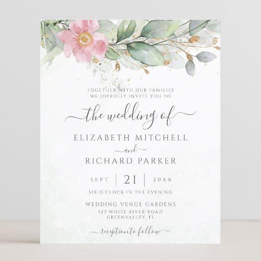 Papier Budget Eucalyptus Faire-part de mariage de verdure