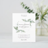 Papier Budget Eucalyptus Faire-part de mariage de verdure (Debout devant)
