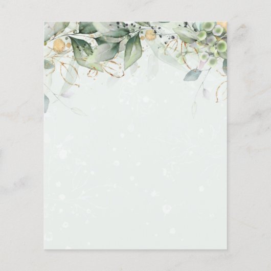 Papier Budget Eucalyptus Faire-part de mariage de verdure (Dos)
