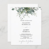 Papier Budget Eucalyptus Faire-part de mariage de verdure (Devant / Derrière)