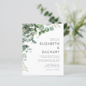 Papier Budget Eucalyptus Faire-part de mariage de verdure (Debout devant)