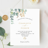 Papier Budget Eucalyptus faire-part de mariage d'or vert