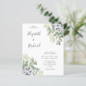Papier Budget Eucalyptus & Faire-part de mariage Floral (Debout devant)