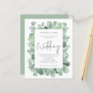 Papier Budget Eucalyptus Faire-part de mariage frontalièr