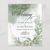 Papier BUDGET Eucalyptus Faire-part de mariage Or (Devant)