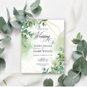 Papier BUDGET Eucalyptus Faire-part de mariage Or