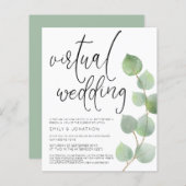 Papier Budget Eucalyptus Faire-part de mariage virtuel (Devant / Derrière)