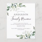Papier Budget Eucalyptus Family Reunion Invitation (Devant)