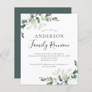 Papier Budget Eucalyptus Family Reunion Invitation