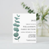 Papier Budget Eucalyptus Family Reunion Invitation (Debout devant)