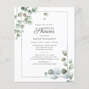 Papier Budget Eucalyptus Fête des mariées Verdure rustiqu