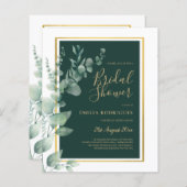 Papier BUDGET Eucalyptus FÊTE DES MARIÉES Vert Or QR C (Devant / Derrière)