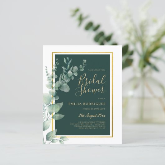 Papier BUDGET Eucalyptus FÊTE DES MARIÉES Vert Or QR C (Debout devant)