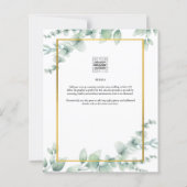 Papier BUDGET Eucalyptus FÊTE DES MARIÉES Vert Or QR C (Dos)